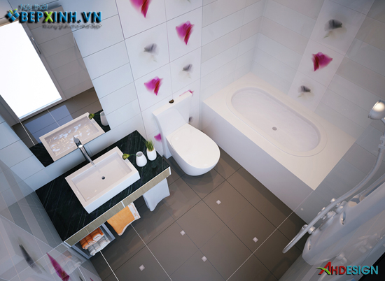 Nội thất phòng tắm master nhà chị Quỳnh Anh