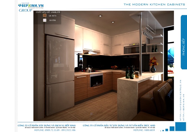 Tủ bếp đẹp được thiết kế cho nhà anh Hào – Mỹ Đình