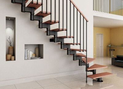 Cầu thang xương cá cho ngôi nhà nhỏ