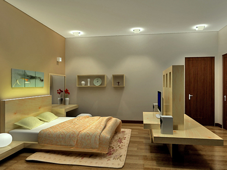 Phòng ngủ đầy đủ ánh sáng và cách bố trí công năng gọn gàng tạo sự thoải mái cho chủ nhân