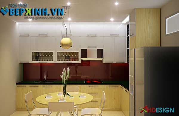 Nội thất phòng ăn – tủ bếp nhà cô Hà