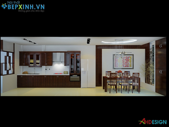 Nội thất phòng bếp, tủ bếp nhà chị Dung