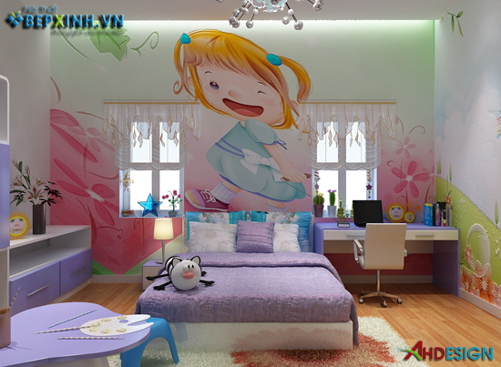 Nội thất phòng ngủ con gái chị Thuận - Vân Canh