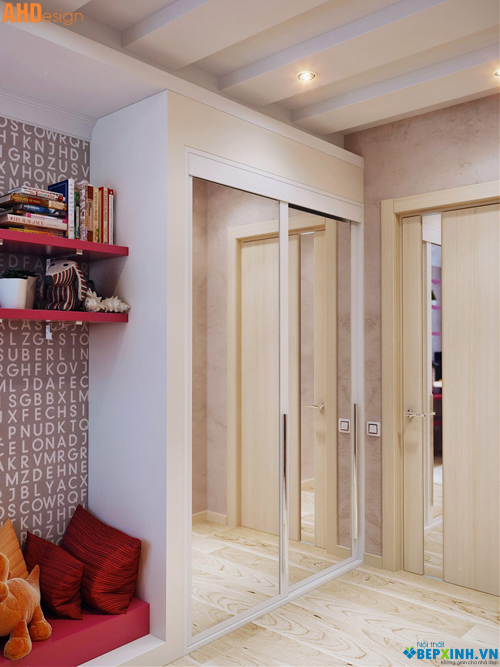 Nội thất phòng ngủ đơn giản, hiện đại cho bé gái tuổi teen