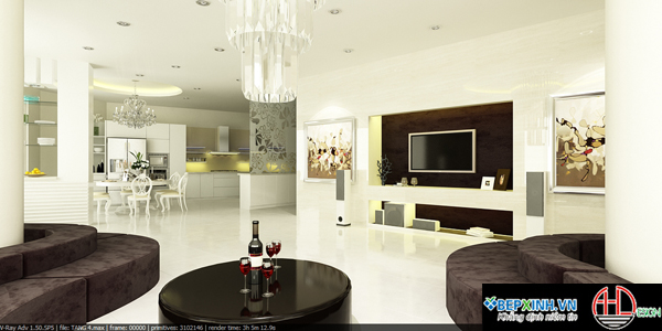 Nội thất, tủ bếp nhà chị Nga – Âu Cơ