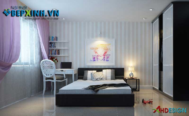 Thiết kế nội thất phòng ngủ con gái nhà chị Hạnh