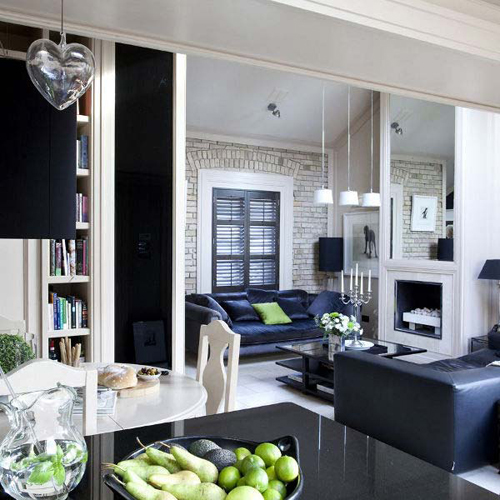 Thiết kế nội thất gam mầu trắng đen