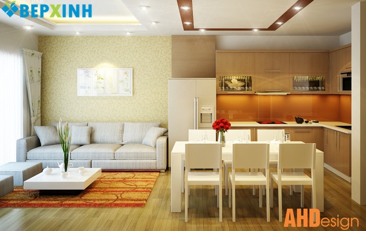 Thiết kế nội thất phòng ăn, tủ bếp nhà anh Hà – Nguyễn Văn Cừ