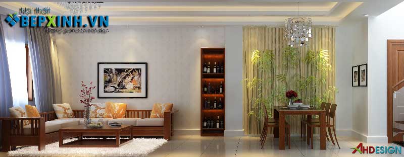 Thiết kế nội thất phòng ăn tủ bếp nhà chị Hạnh – Khương Định