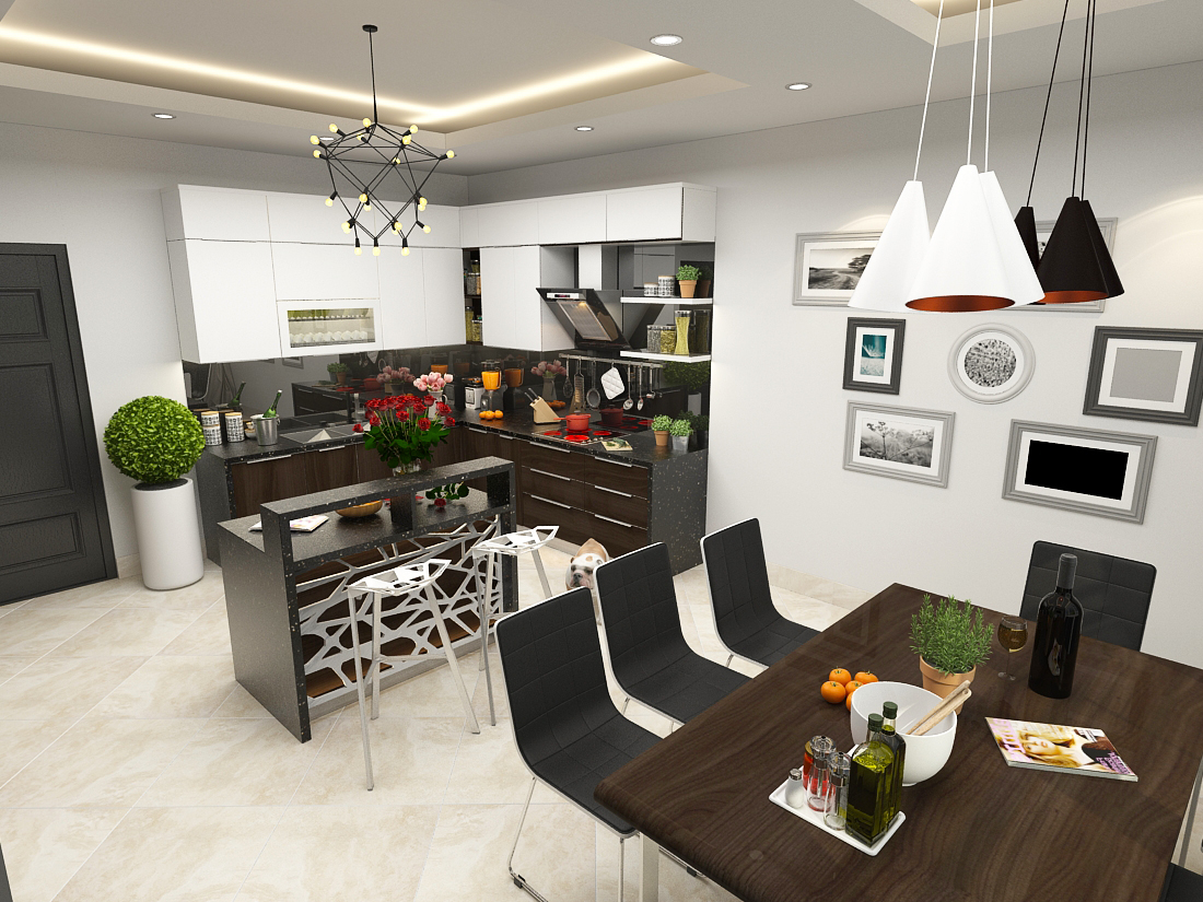 Thiết kế nội thất phòng bếp nhà anh Nam – Hải Dương