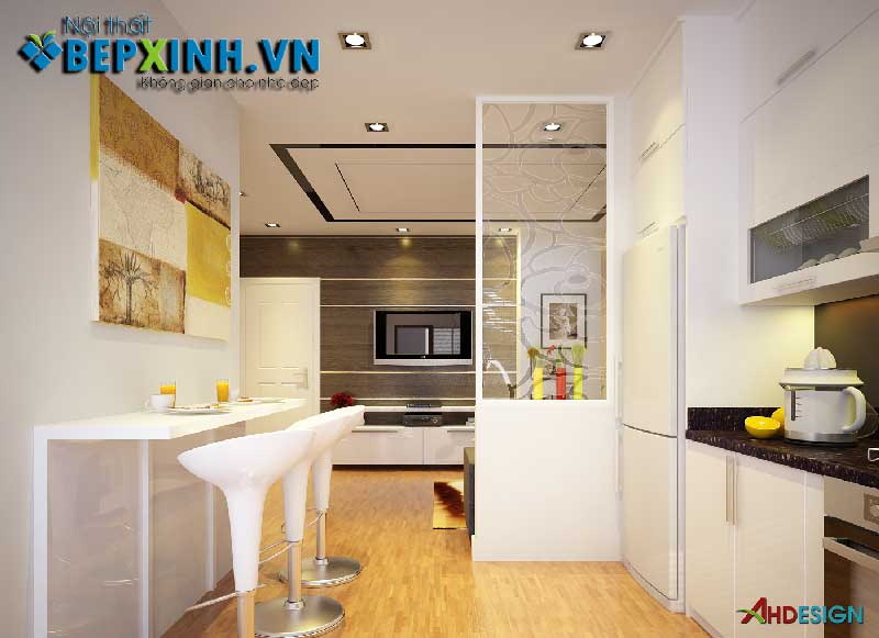 Thiết kế nội thất phòng bếp nhà anh Tuấn