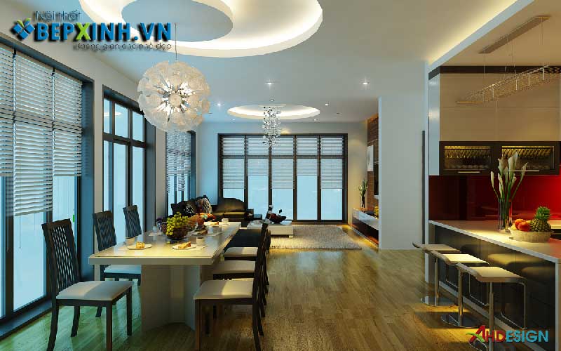 Thiết kế nội thất tủ bếp – phòng ăn nhà anh Dũng