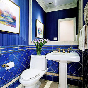 Phòng tắm màu xanh