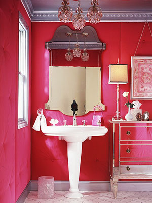 Phòng tắm màu đỏ quyến rũ